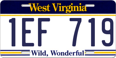 WV license plate 1EF719