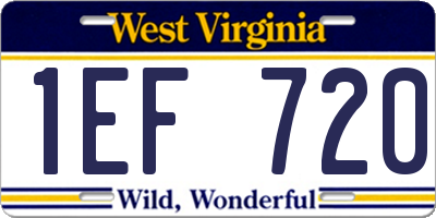 WV license plate 1EF720