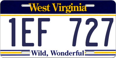 WV license plate 1EF727