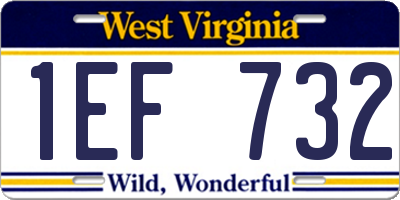 WV license plate 1EF732