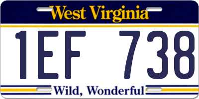 WV license plate 1EF738