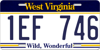 WV license plate 1EF746