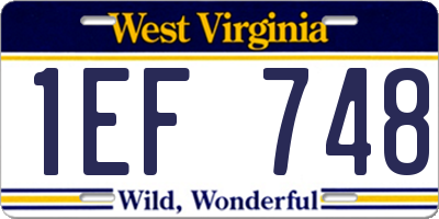 WV license plate 1EF748