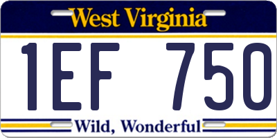 WV license plate 1EF750