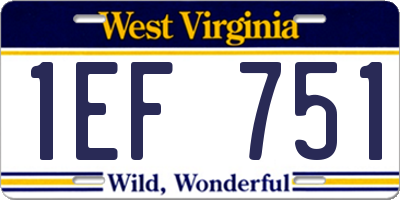 WV license plate 1EF751
