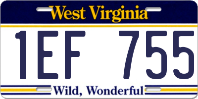 WV license plate 1EF755