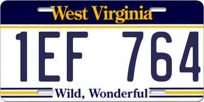 WV license plate 1EF764