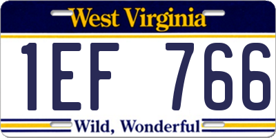 WV license plate 1EF766