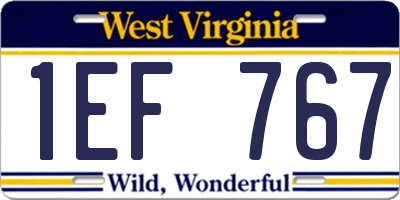 WV license plate 1EF767