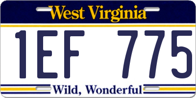 WV license plate 1EF775