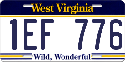 WV license plate 1EF776