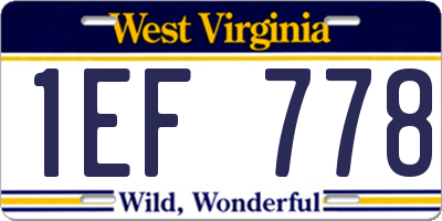 WV license plate 1EF778