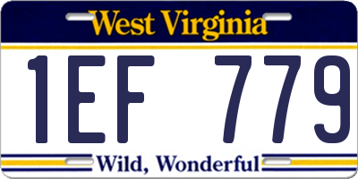 WV license plate 1EF779
