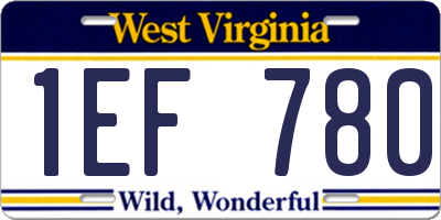 WV license plate 1EF780