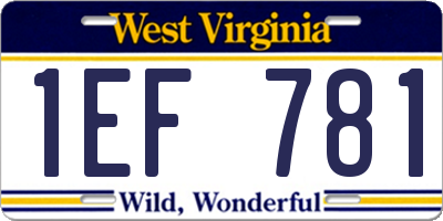 WV license plate 1EF781