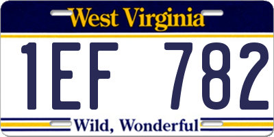 WV license plate 1EF782