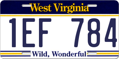 WV license plate 1EF784