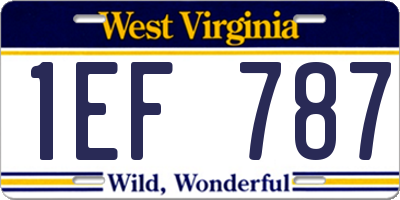 WV license plate 1EF787