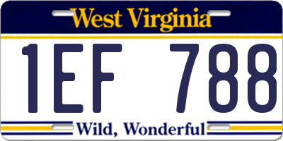 WV license plate 1EF788