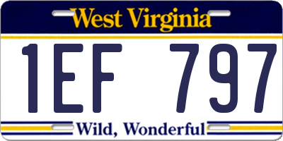 WV license plate 1EF797