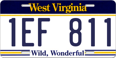 WV license plate 1EF811