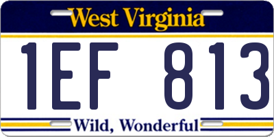 WV license plate 1EF813