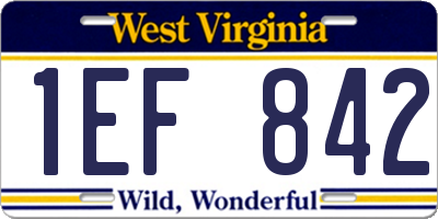 WV license plate 1EF842