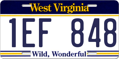 WV license plate 1EF848