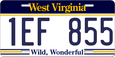 WV license plate 1EF855