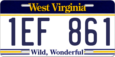 WV license plate 1EF861