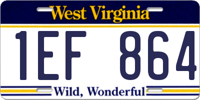 WV license plate 1EF864