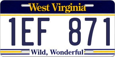 WV license plate 1EF871