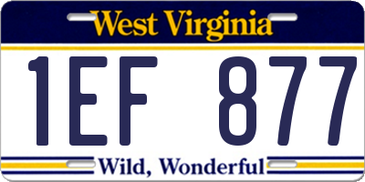 WV license plate 1EF877