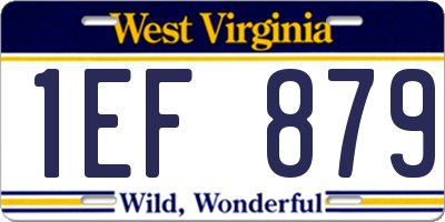 WV license plate 1EF879