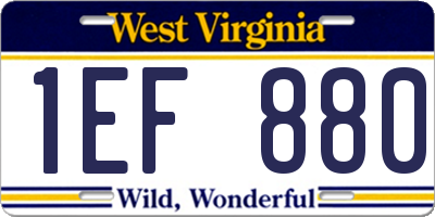 WV license plate 1EF880