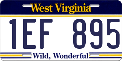 WV license plate 1EF895