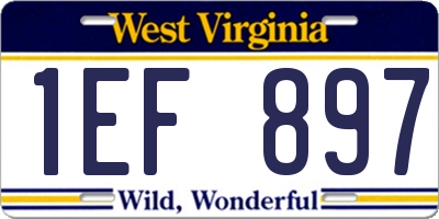 WV license plate 1EF897