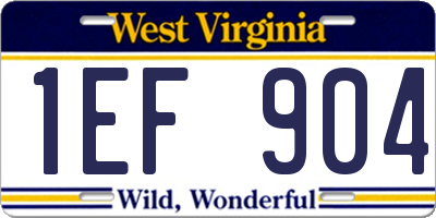 WV license plate 1EF904