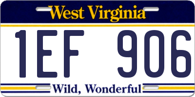 WV license plate 1EF906