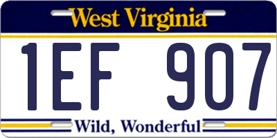 WV license plate 1EF907