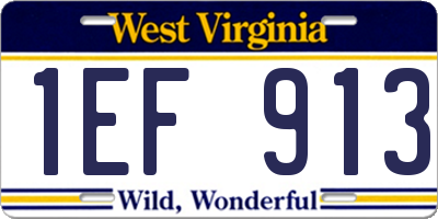 WV license plate 1EF913