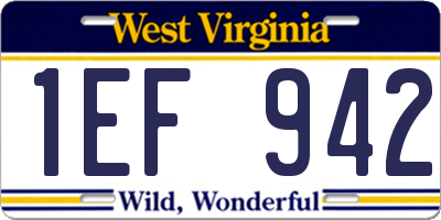 WV license plate 1EF942