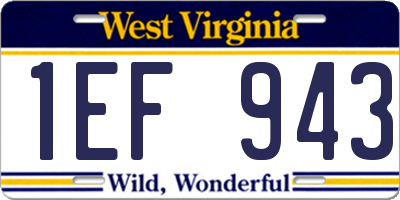 WV license plate 1EF943