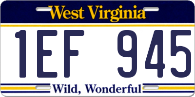 WV license plate 1EF945