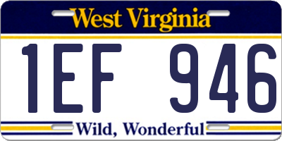 WV license plate 1EF946