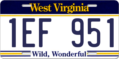 WV license plate 1EF951