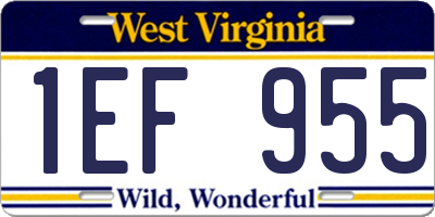 WV license plate 1EF955