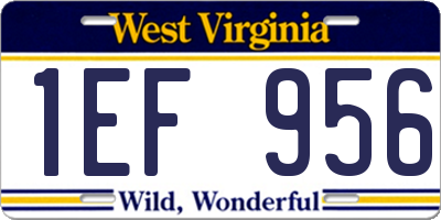 WV license plate 1EF956