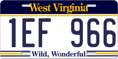 WV license plate 1EF966