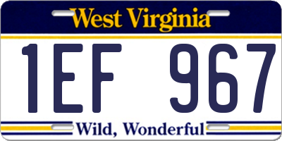 WV license plate 1EF967